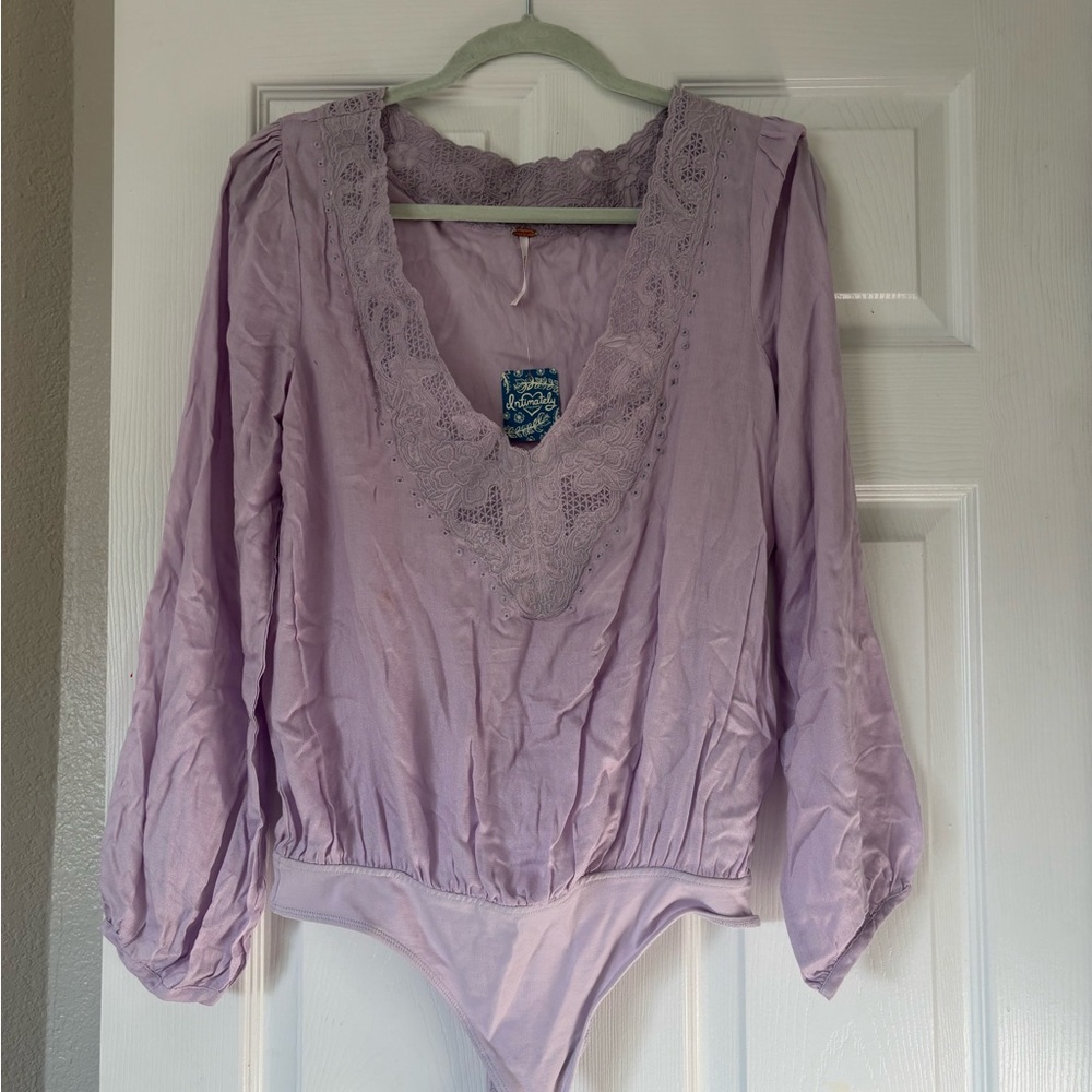 SOLD!!! Free people Lavender Long Sleeve Bodysuit